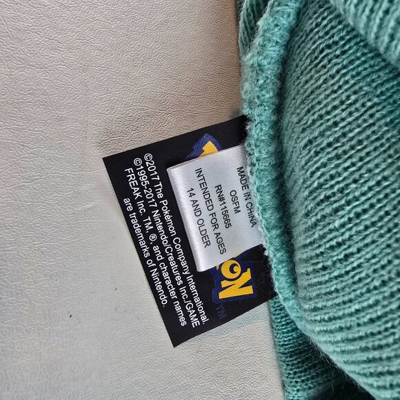 Pokemon Bulbasaur Beanie Hat Green Knit Cap OSFA Bioworld 2017 New With Tags Bra - Picture 5 of 6